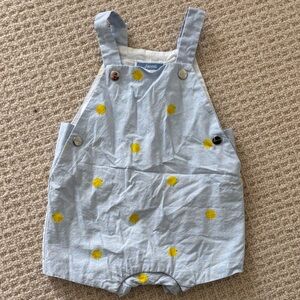Jacadi Blue Overalls with Yellow Accents